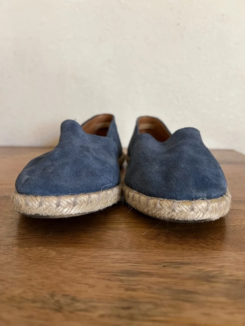 Miz Mooz Celestine Espadrille Flats Sz 40 Blue Suede Leather Shoes